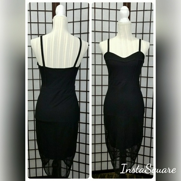 Express Dresses & Skirts - Express Sleeveless Mesh Bodycon Dress Black